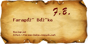 Faragó Béke névjegykártya